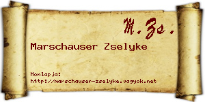 Marschauser Zselyke névjegykártya